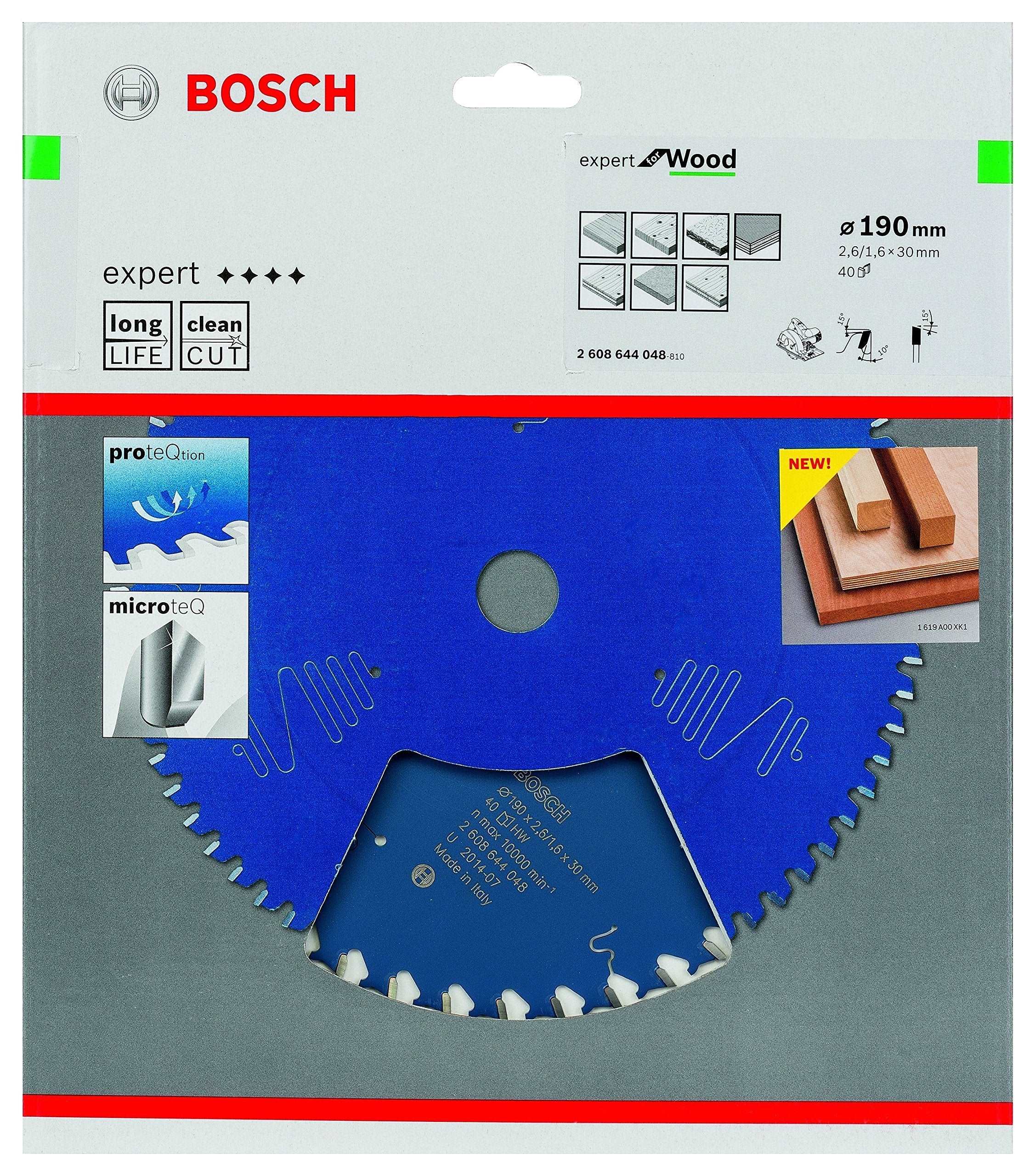Bosch Expert Circular Saw Blade for Wood 190 x 30 x 2,6 mm, 40 2608644048 Power Tool Services