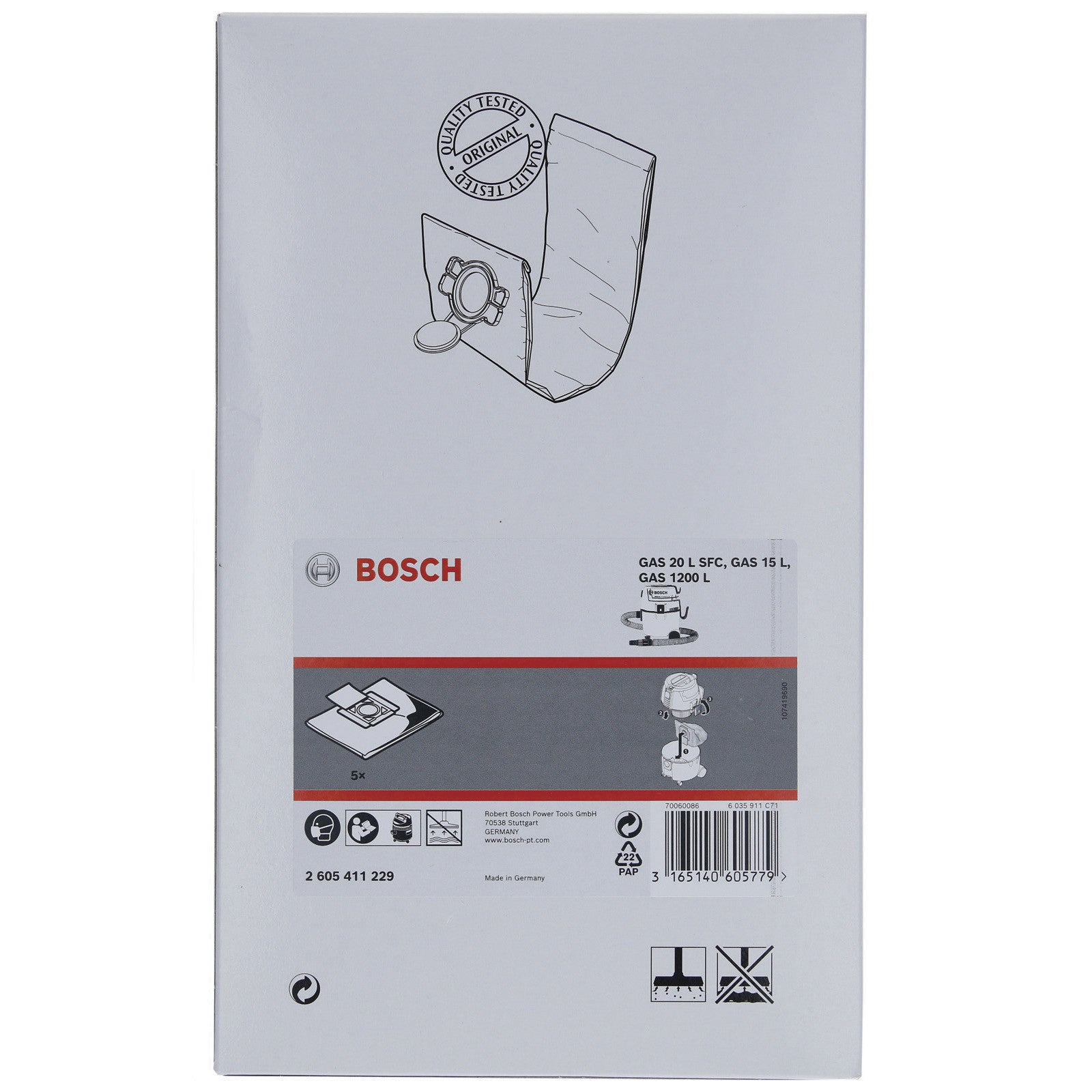 Bosch Fleece bag for GAS 15 L 2605411229 Power Tool Services