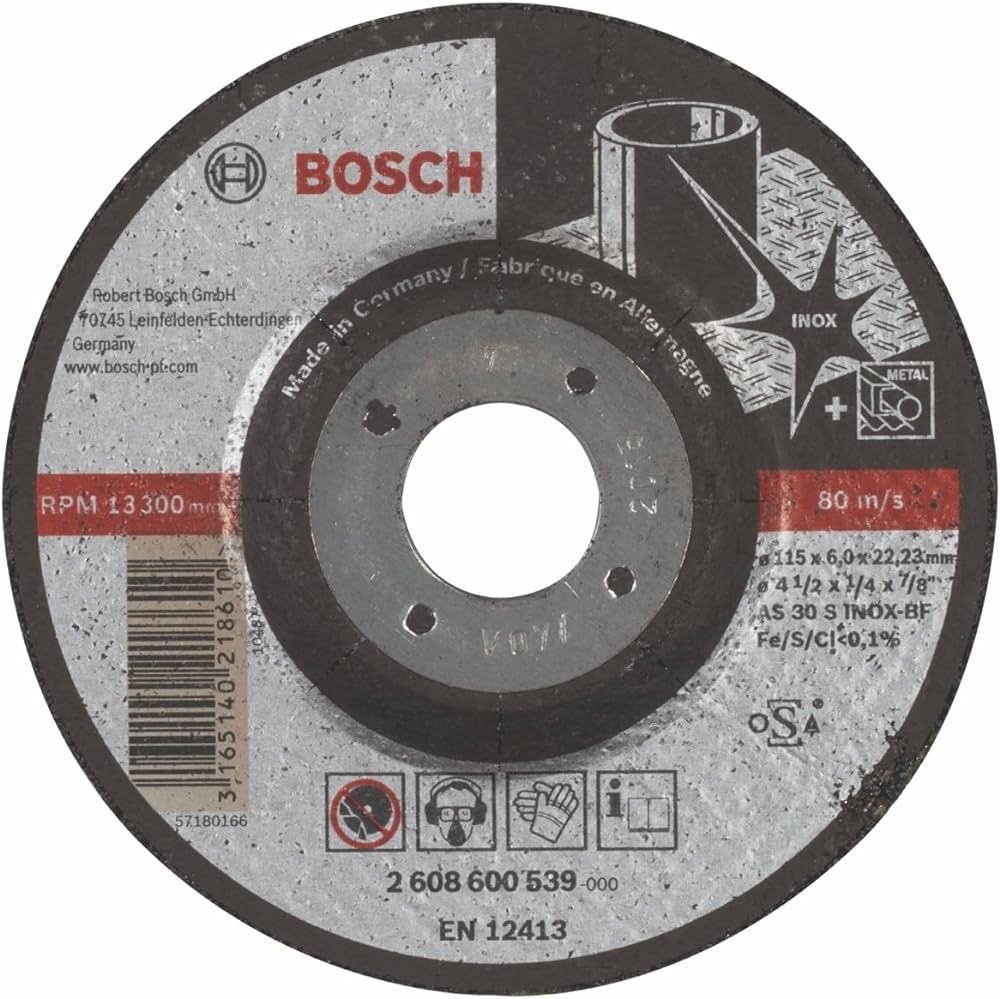 Bosch INOX GRINDING DISC 115 x 22.2mm 2608600539 Power Tool Services