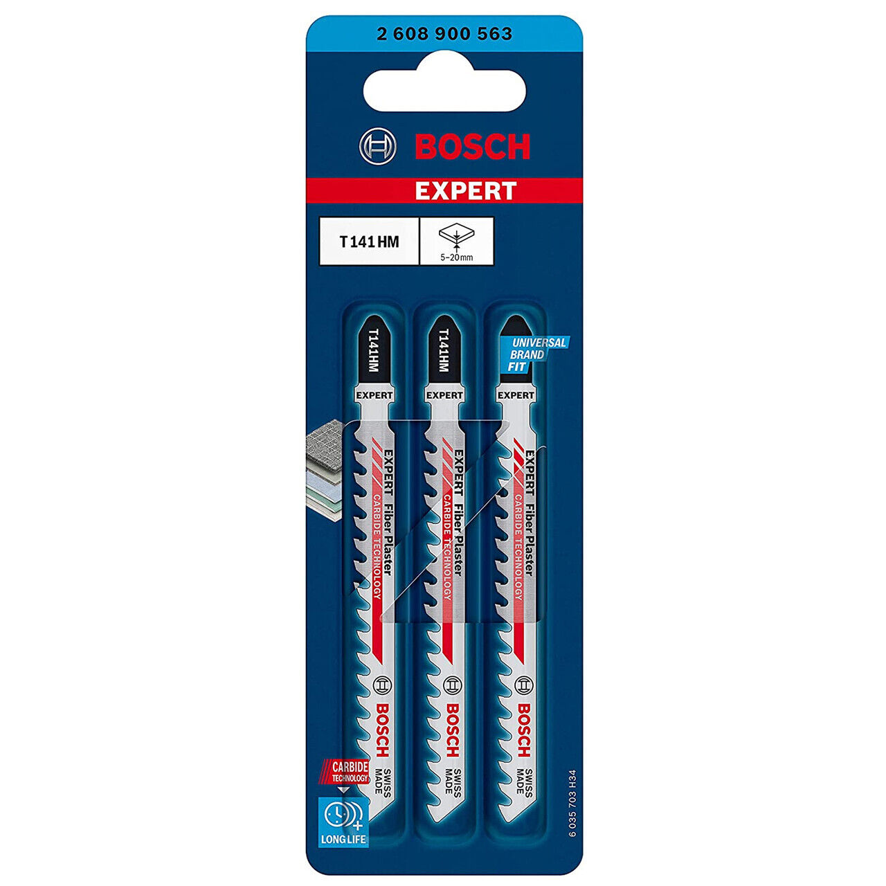 Bosch Jigsaw Blades HM/TC T 141 HM Special for Fiber and Plaster 3 Pack 2608900563 Power Tool Services