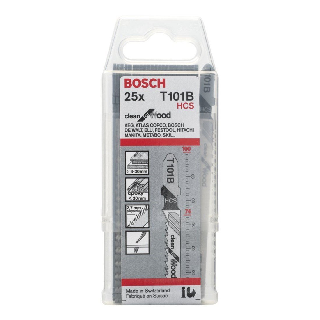Bosch Jigsaw Blades T 101 B Clean for Wood 25 Pack 2608633622 Power Tool Services