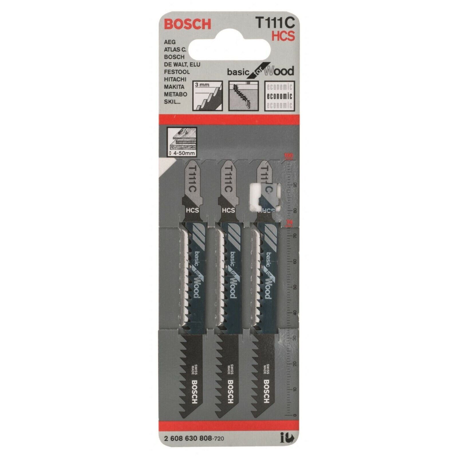 Bosch Jigsaw Blades T 111 C Basic for Wood 3 Pack 2608630808 Power Tool Services