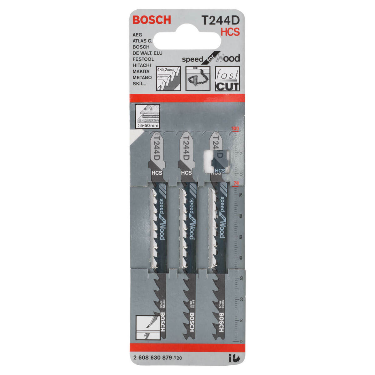 Bosch Jigsaw Blades T 244 D Speed for Wood 3 Pack 2608630879 Power Tool Services