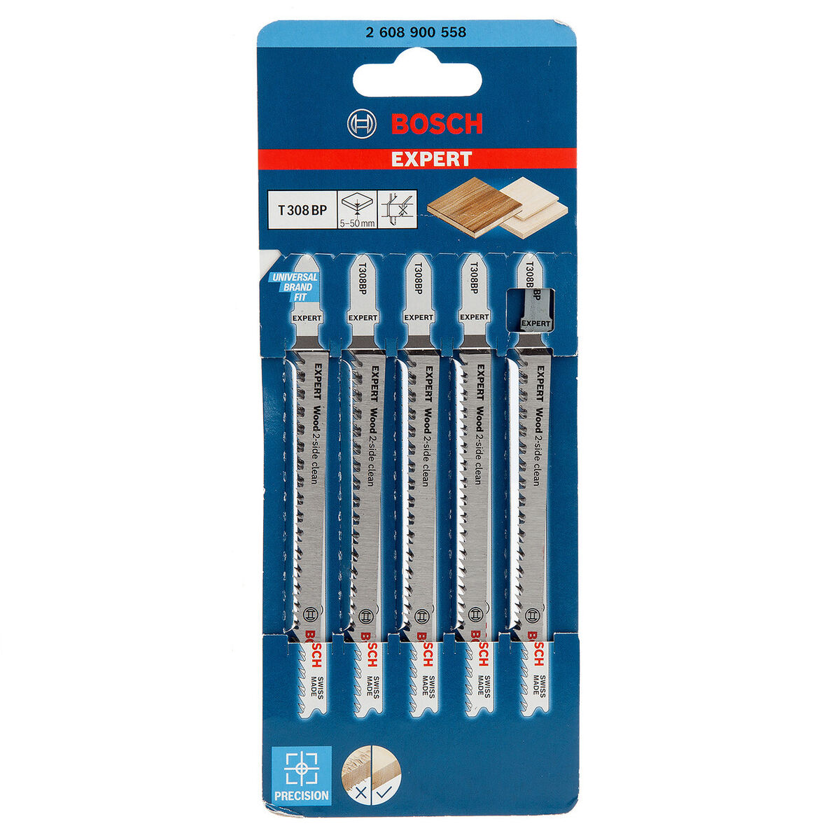 Bosch Jigsaw Blades T 308 BP Precision for Wood 5 Pack 2608900558 Power Tool Services