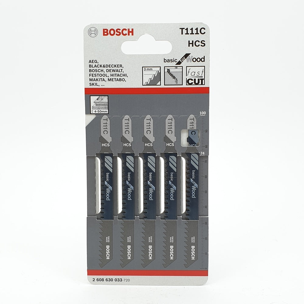 Bosch Jigsaw Blades T111C for Wood Basic 5 Pack 2608630033 Power Tool Services