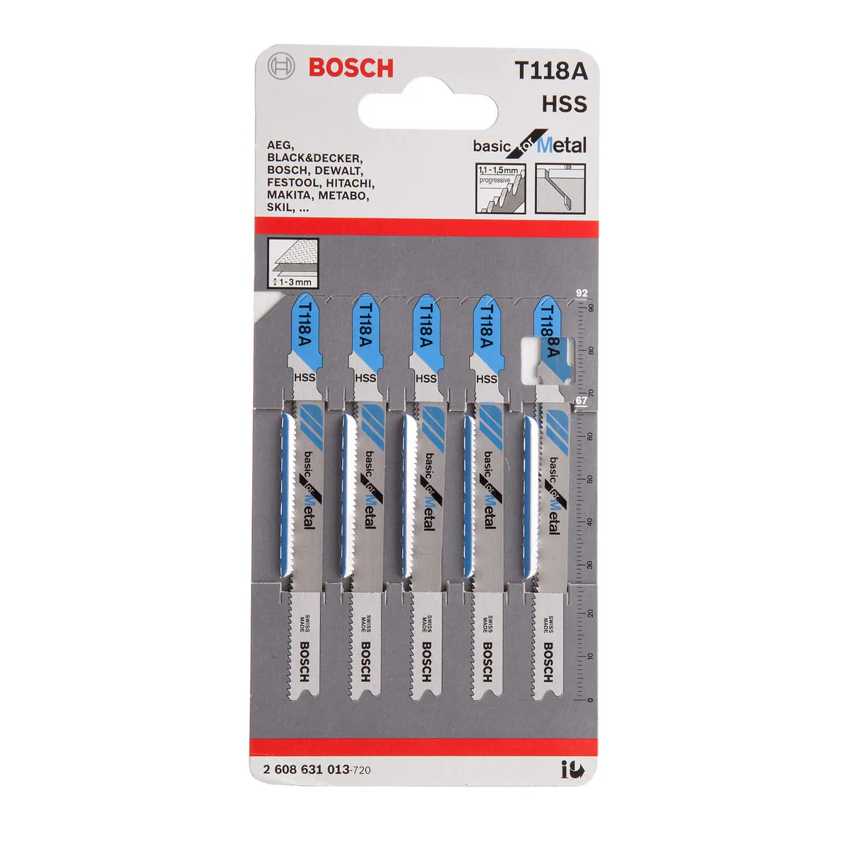 Bosch Jigsaw Blades T118A HSS 5 Pack 2608631013 Power Tool Services