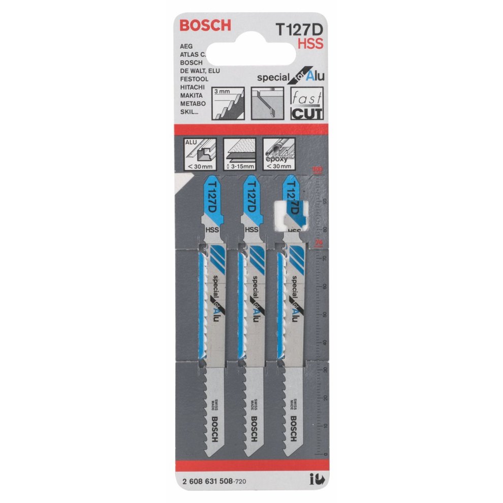 Bosch Jigsaw BladesT 127 D Special for Aluminum 3 Pack 2608631508 Power Tool Services