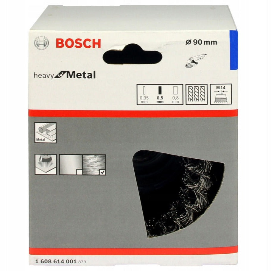 Bosch M14 Cup Brush 90Mm Knotted 0.5Mm Steel 1608614001 Power Tool Services