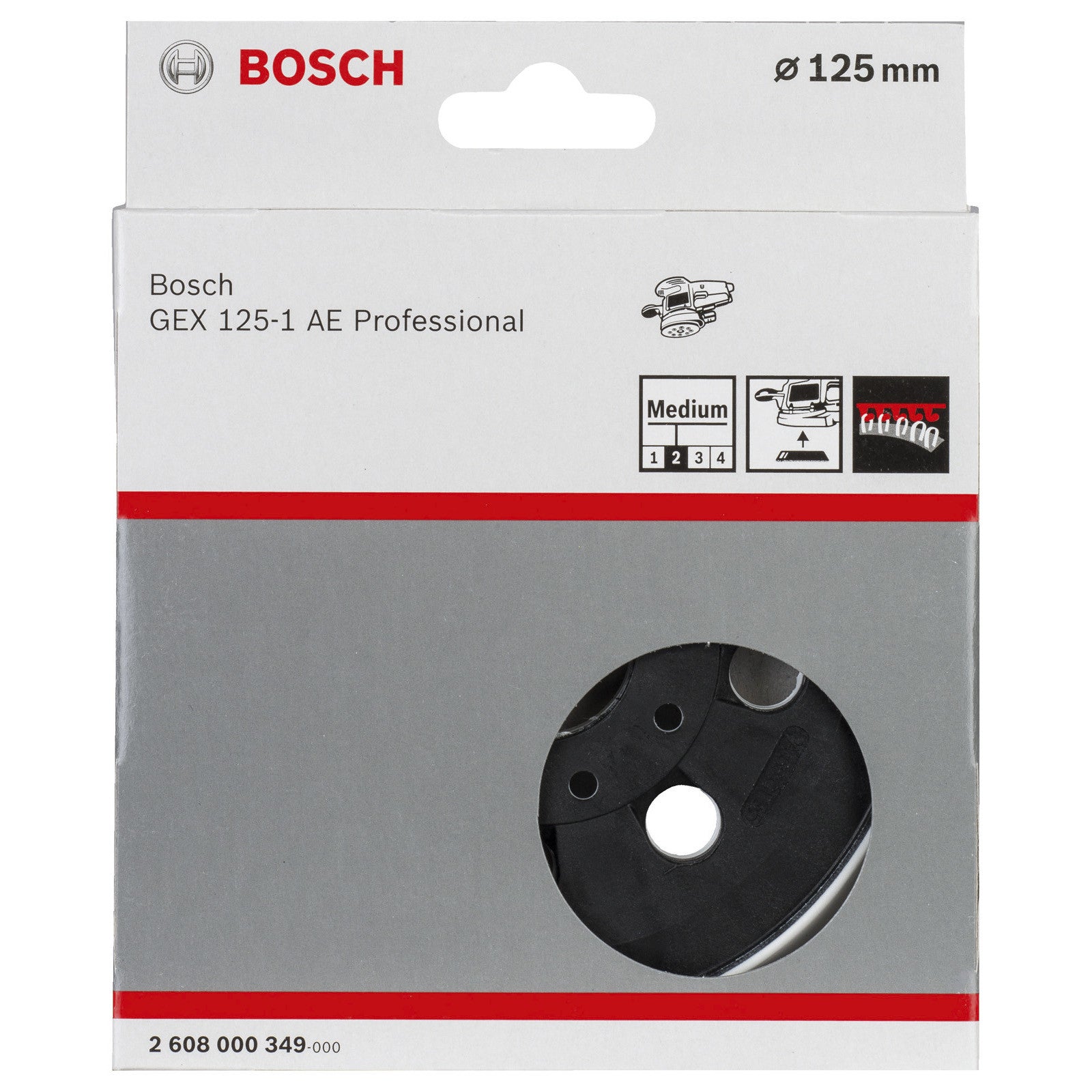 Bosch Medium Sanding Pad for GEX 125-1 AE 125 mm 2608000349 Power Tool Services
