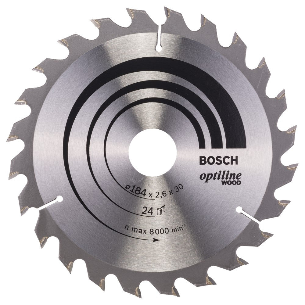 Bosch Optiline Circular Saw Blade for Wood 184 x 30 x 2,6 mm, 24 2608640610 Power Tool Services