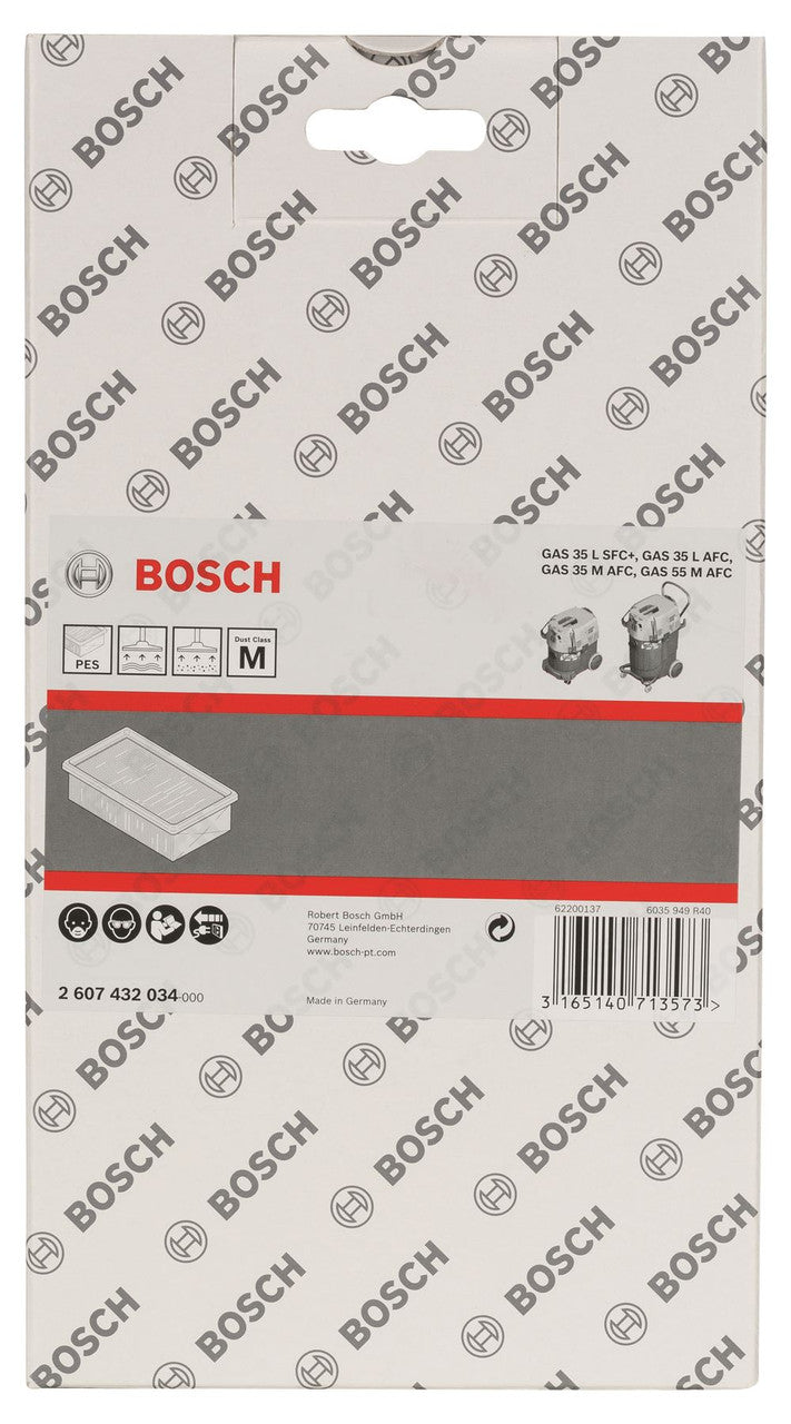 Bosch Polyester flat-pleated filter for GAS 35-55 2607432034 Power Tool Services