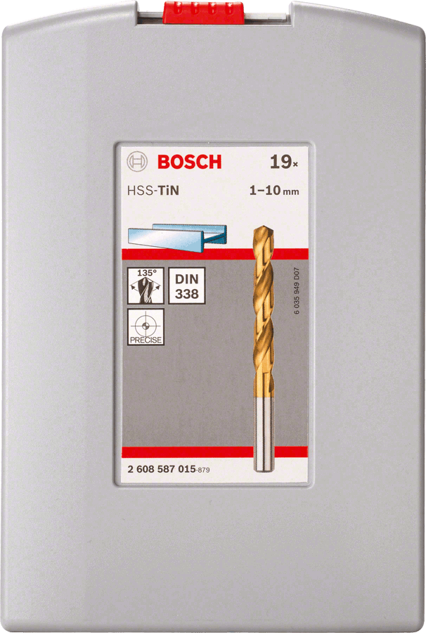 Bosch Professional 19-Piece HSS TiN Drill Bit Set 2608587015 Power Tool Services