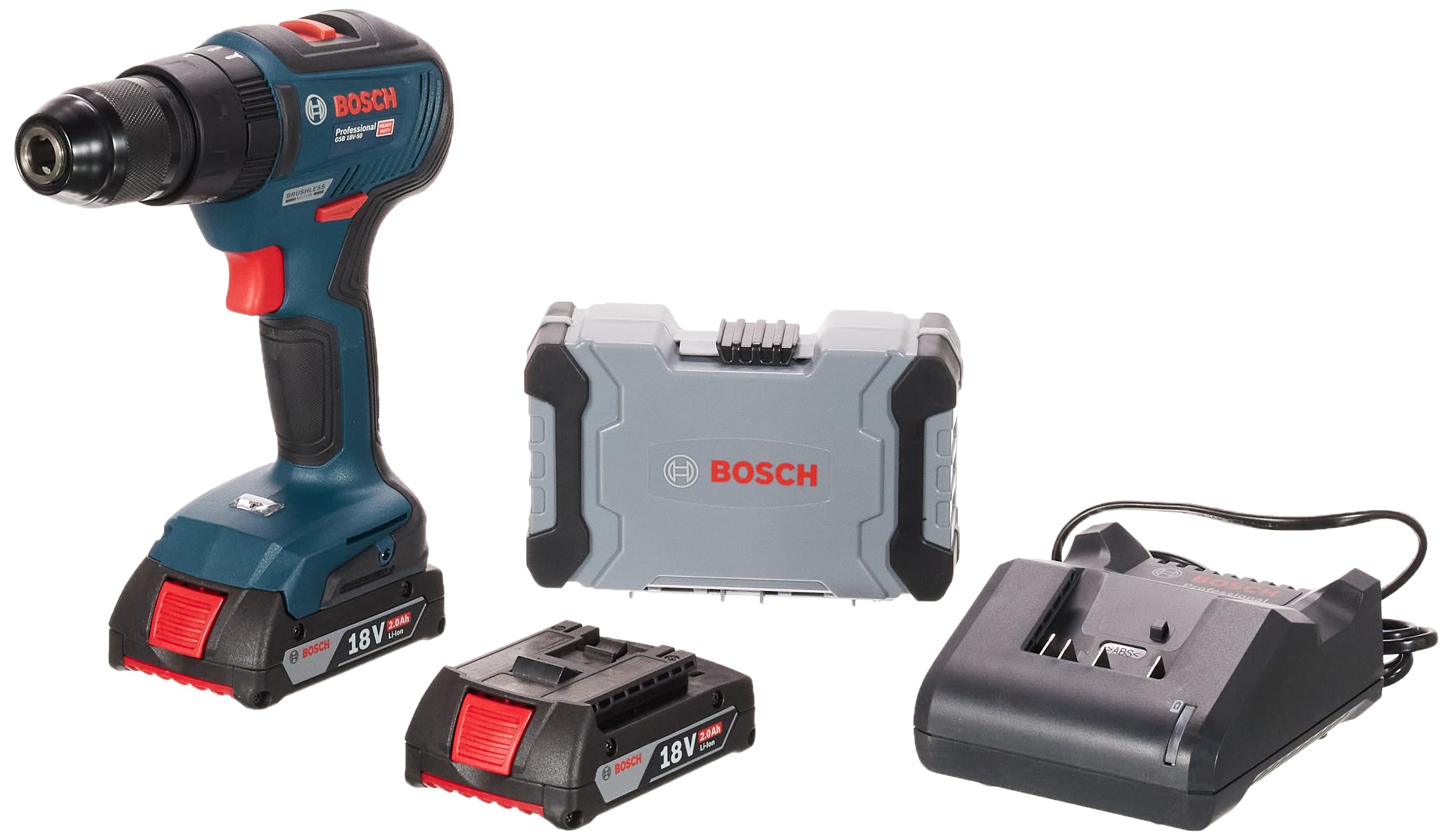 Bosch Professional Cordless Drill Set GSB 18V-50 + 40Pcs Accessories 0615990M8K Power Tool Services