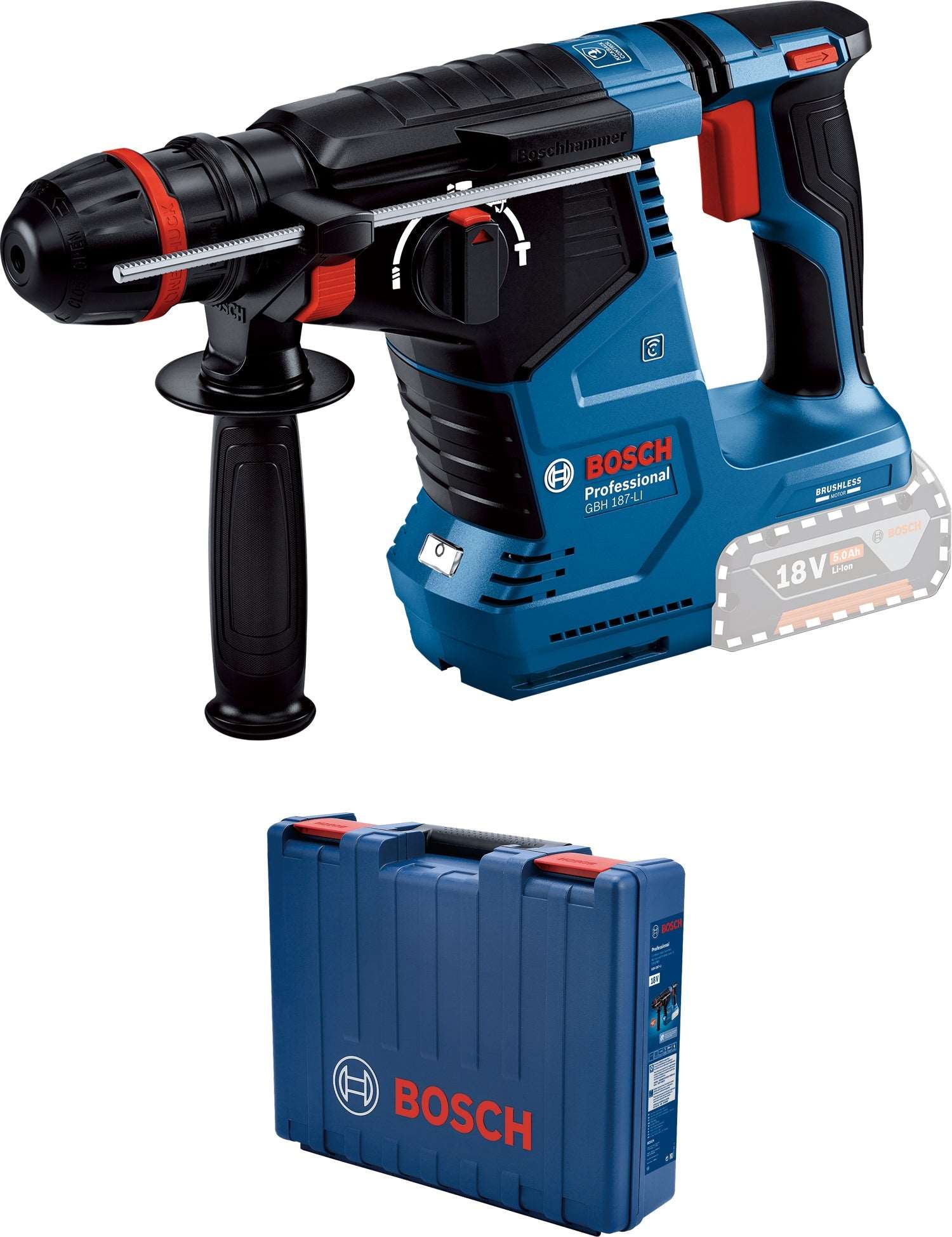 Bosch Professional Cordless Rotary Hammer GBH 187-LI Solo 0611923181
