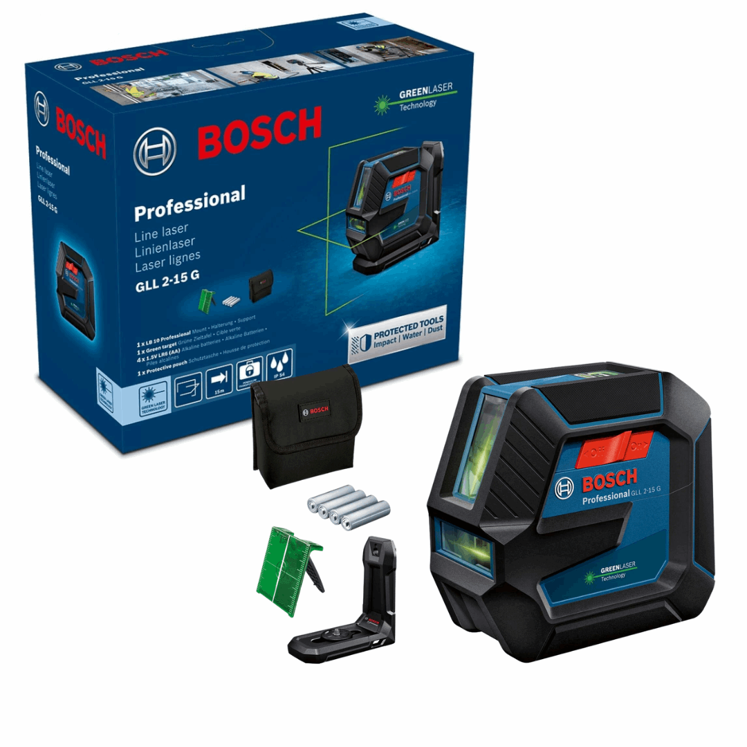 Bosch Professional Laser Level GLL 2-15 G + LB 10 0601063W00 Power Tool Services