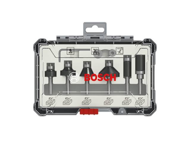 Bosch Professional Trim And Edging Set 6Pc 1/4" Shank Power Tool Services
