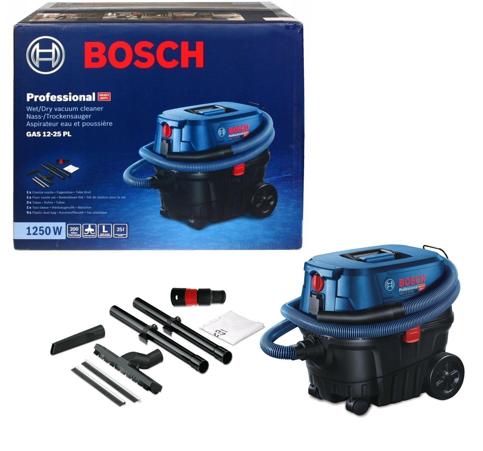 Bosch Professional Wet/Dry Extractor GAS 12-25 PL 060197C1K0 Power Tool Services