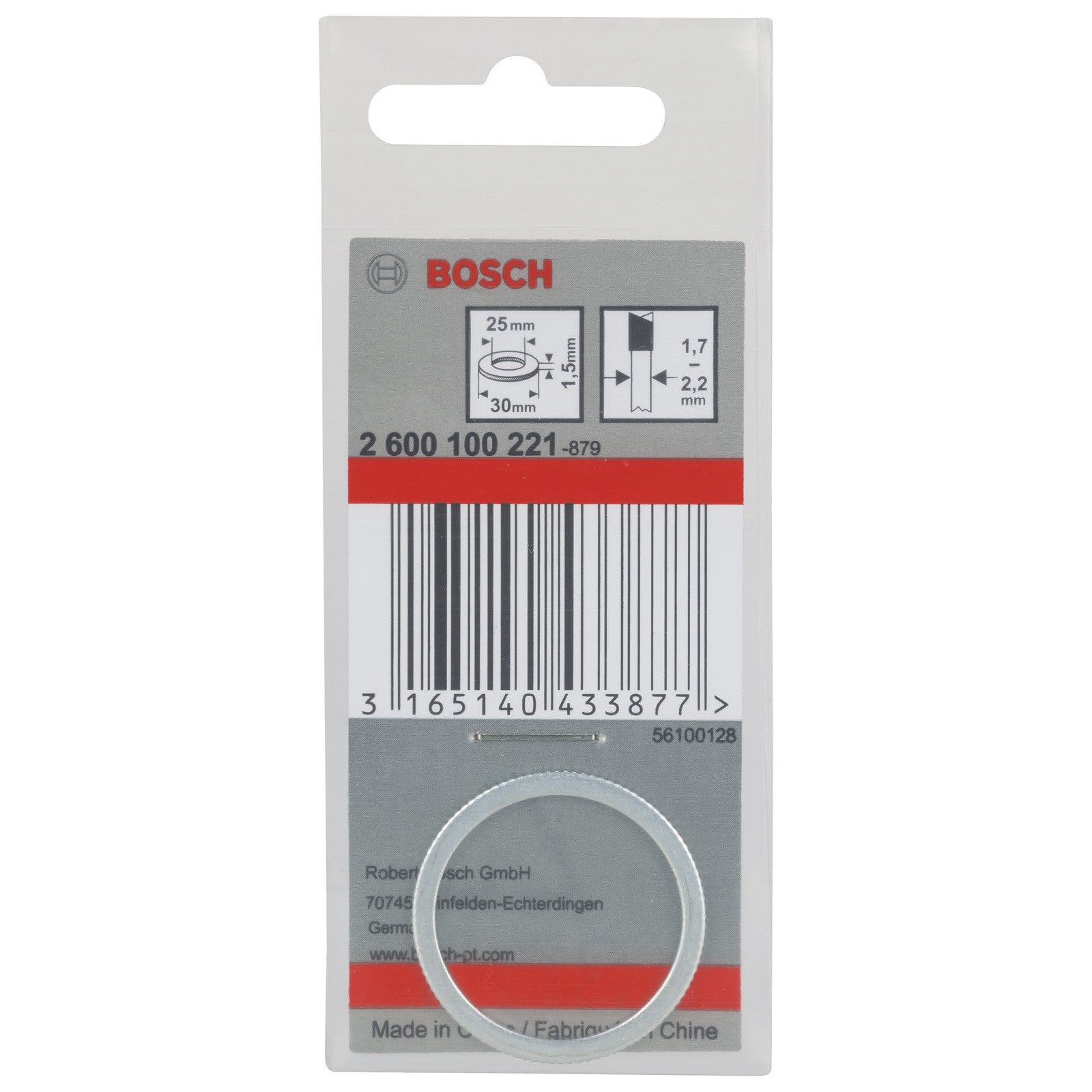 Bosch Reduction ring circular saw blade 30 x 25 x 1.5 mm 2600100221 Power Tool Services