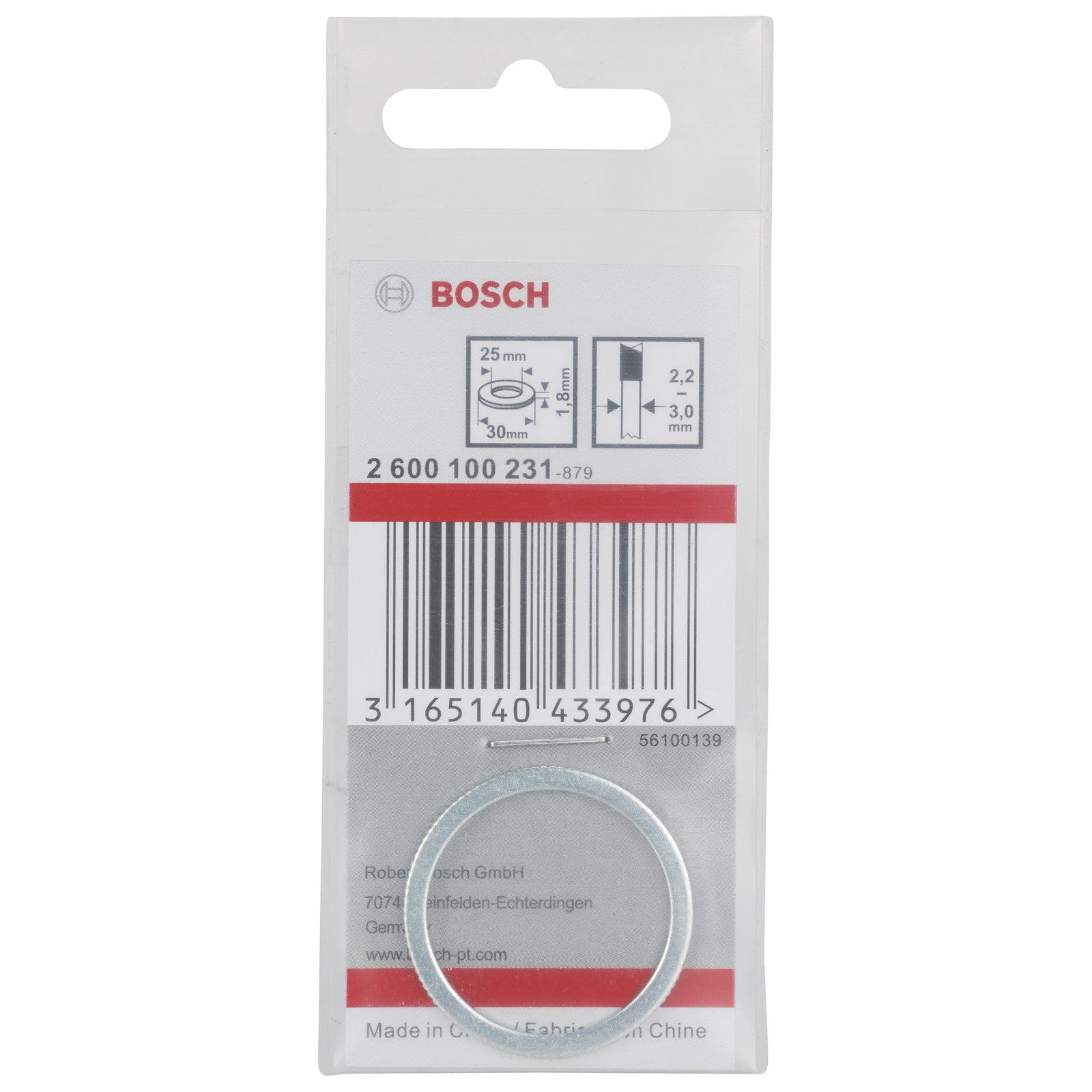 Bosch Reduction ring circular saw blade 30 x 25 x 1.8 mm 2600100231 Power Tool Services