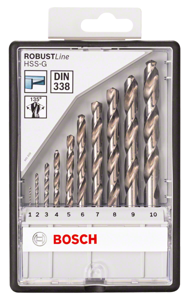 Bosch Robust-Line HSS Drill Bit Set 10 pc 2607010535 Power Tool Services