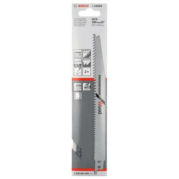 Bosch Sabre Saw Blades HCS S 2345 X Progressor for Wood, 2 pc