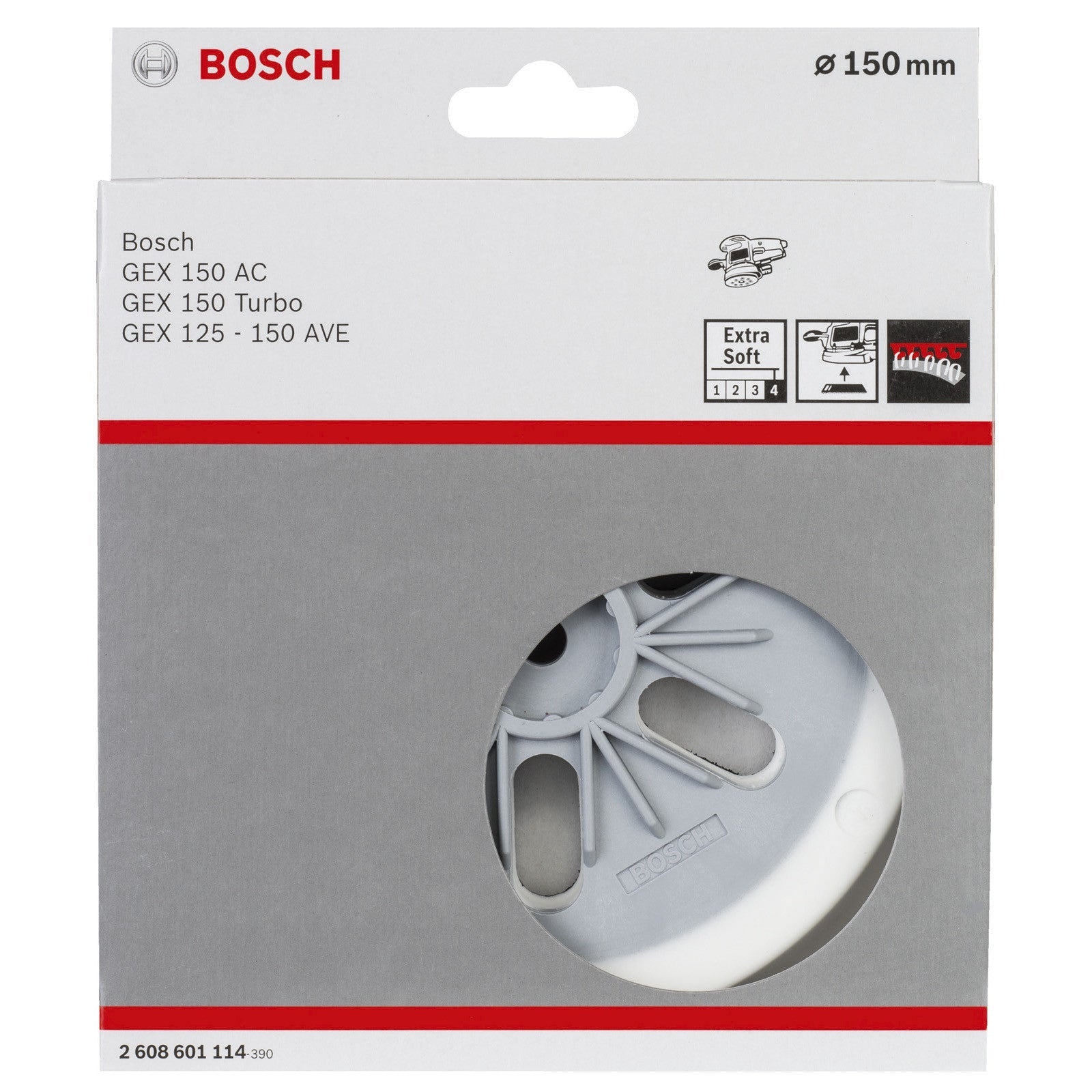 Bosch Sanding pad Extra Soft for random orbital sanders, 150 mm 2608601114 Power Tool Services