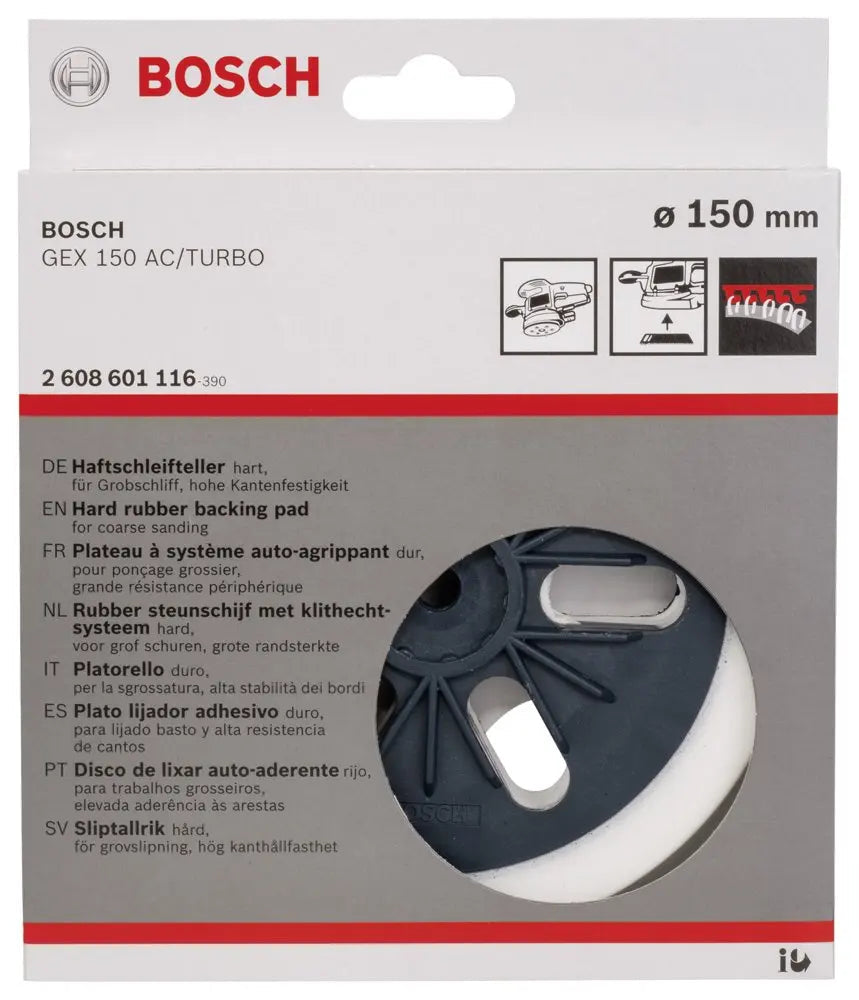 Bosch Sanding pad Hard for random orbital sanders, 150 mm 2608601116 Power Tool Services