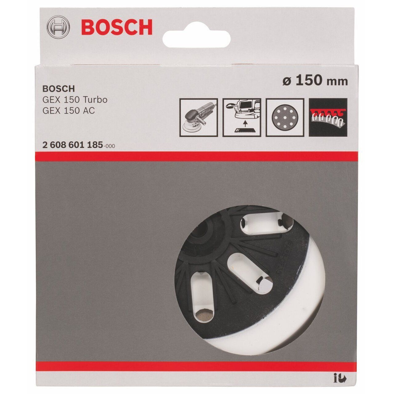 Bosch Sanding pad Medium Hard for random orbital sanders, 150 mm 2608601185 Power Tool Services
