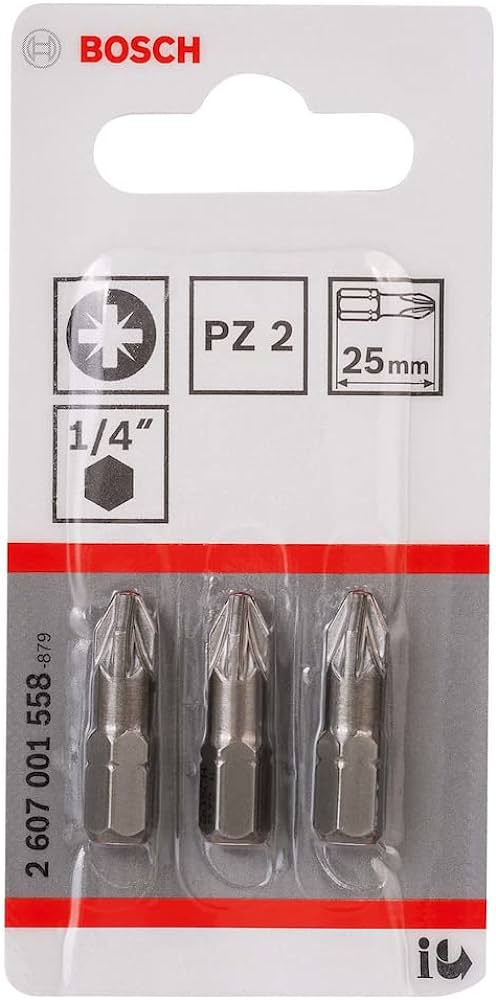 Bosch Screwdriver bit Extra Hard 25 mm, 3 pc ( Select Size ) Power Tool Services