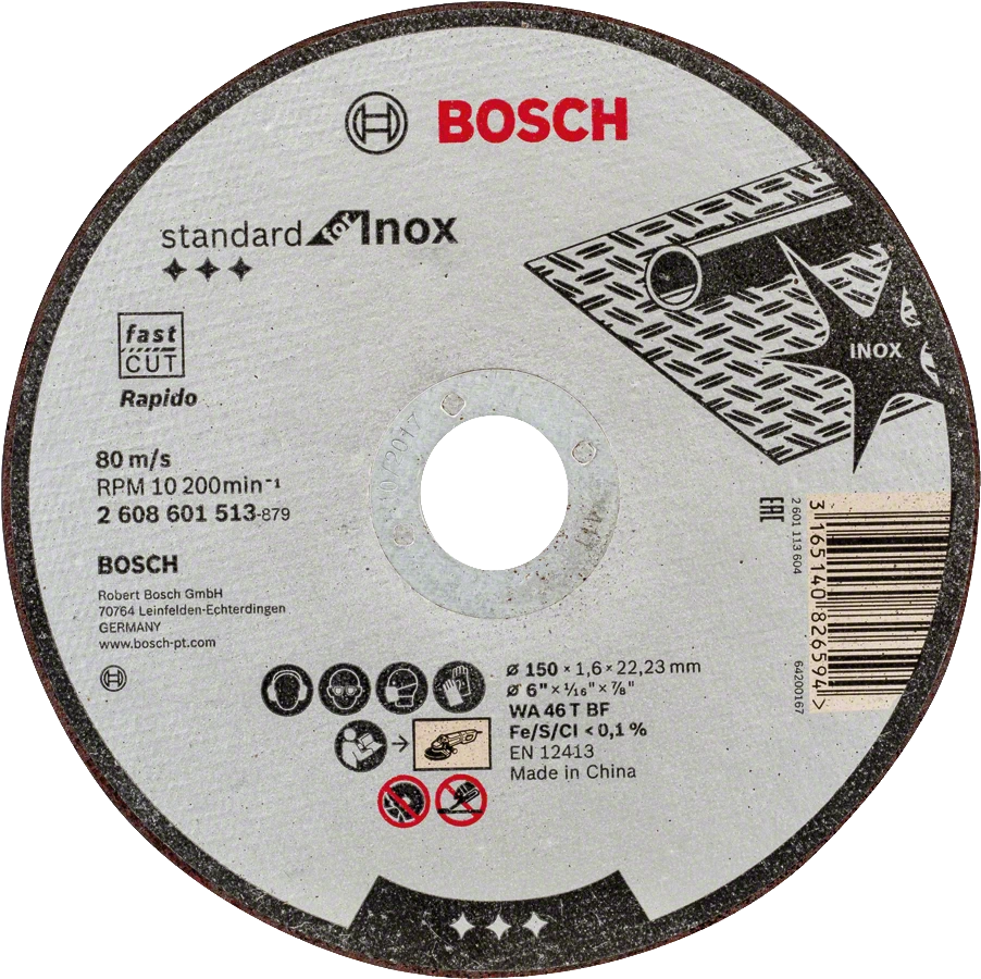Bosch Std Inox Disc 115X1.6X22.23Mm 2608603170