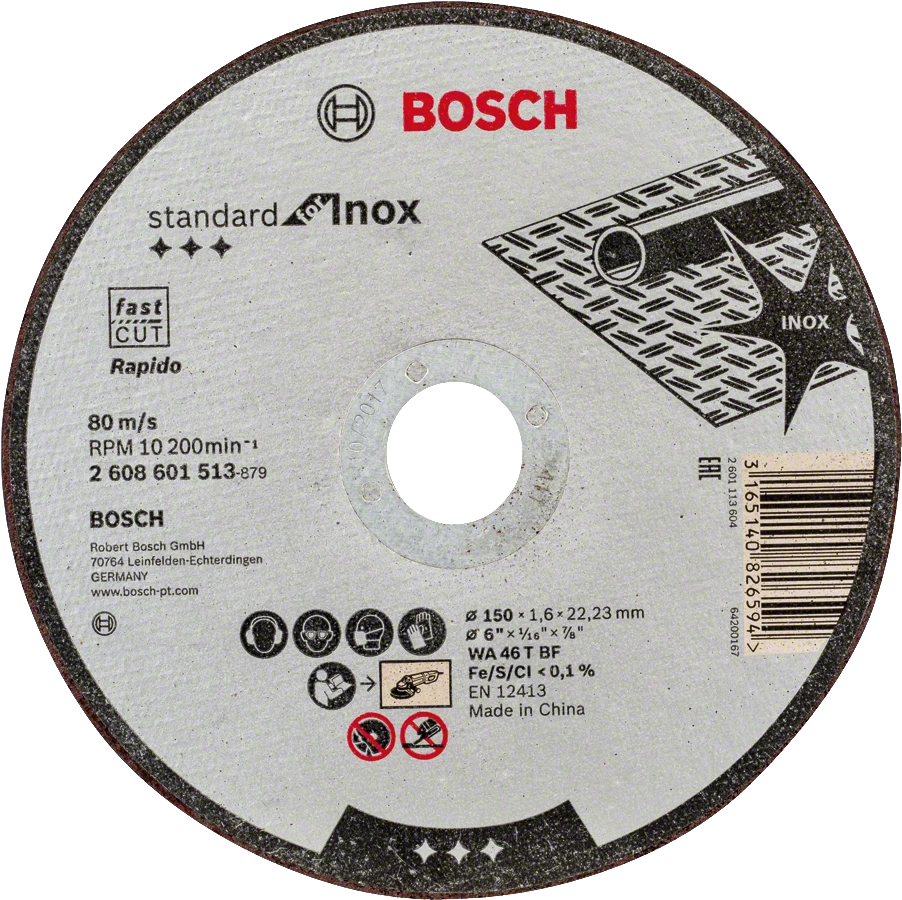 Bosch Std Inox Disc 115X1.6X22.23Mm 2608603170 Power Tool Services