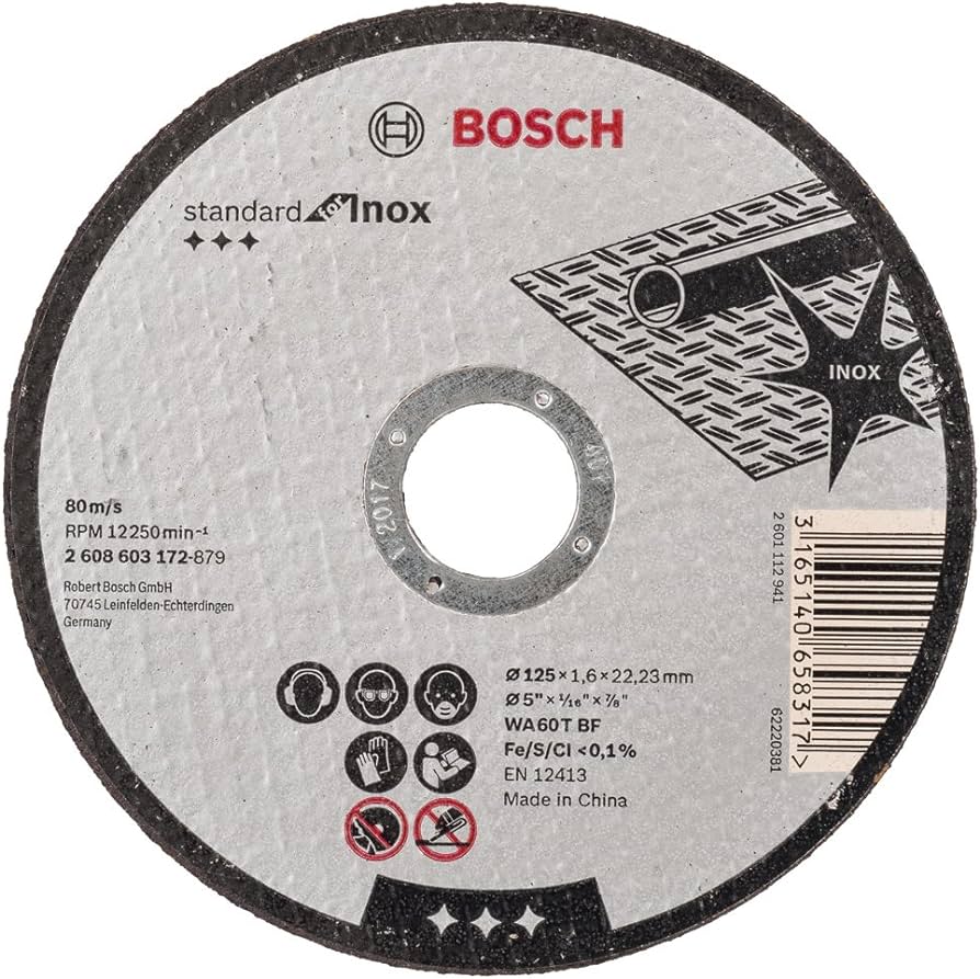 Bosch Std Inox Disc 125X1.6X22.23Mm 2608603172 Power Tool Services