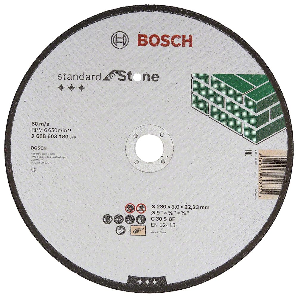 Bosch Std Stone Disc 230X3X22.23Mm S 2608603180 Power Tool Services