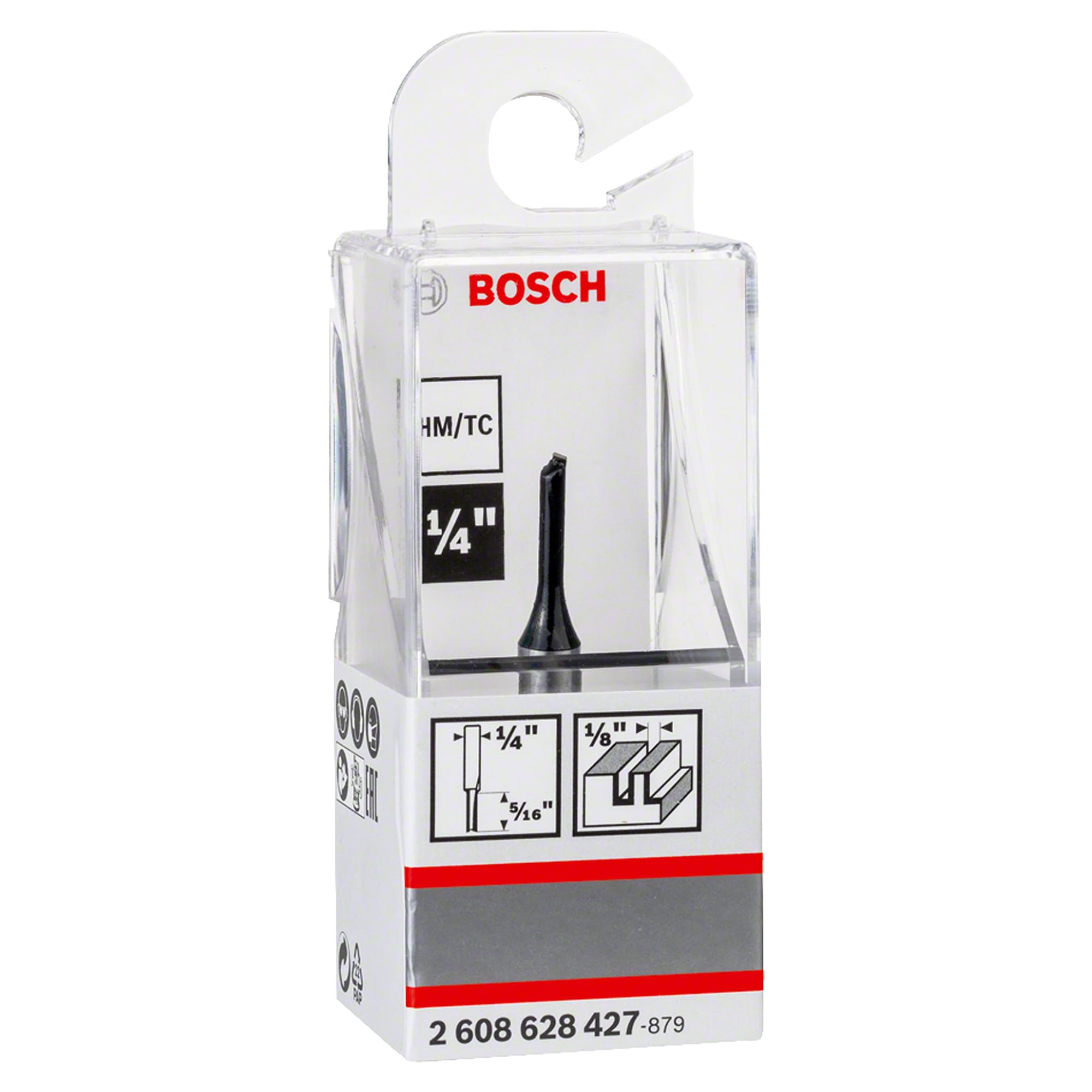 Bosch Straight bit, 1/4", D1 3.2 mm, L 7.7 mm, G 51 mm 2608628427 Power Tool Services