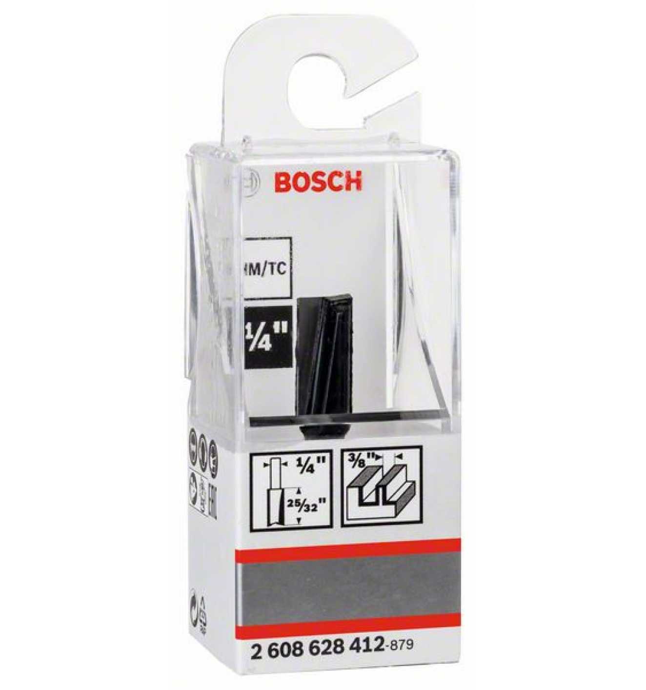 Bosch Straight bit, 1/4", D1 9.5 mm, L 19.5 mm, G 51 mm 2608628412 Power Tool Services