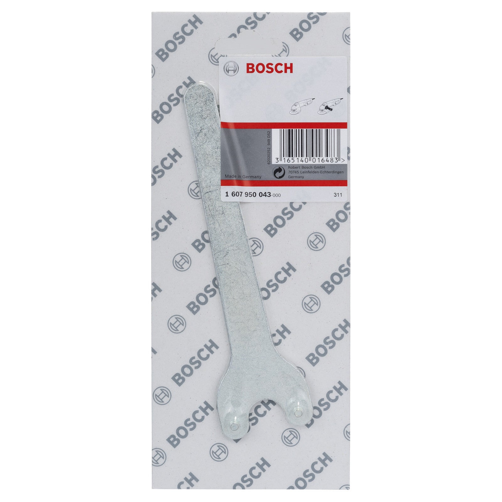 Bosch Two-hole spanner, straight, for angle grinders 1607950043 Power Tool Services