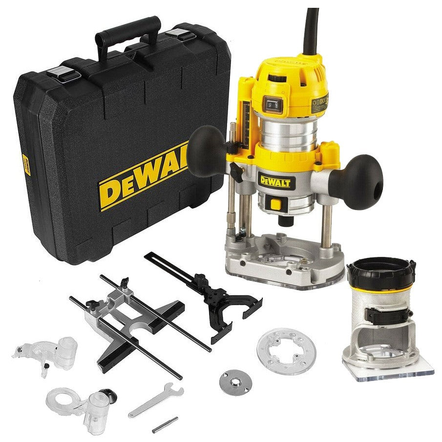 Dewalt 900W 1/4" Combination Plunge & Fixed Base Router D26204K-QS