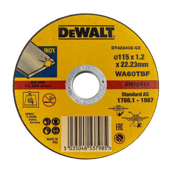 Dewalt Cutting Disc 115mm Metal / INOX (10 Pack) DT42335TZ Power Tool Services