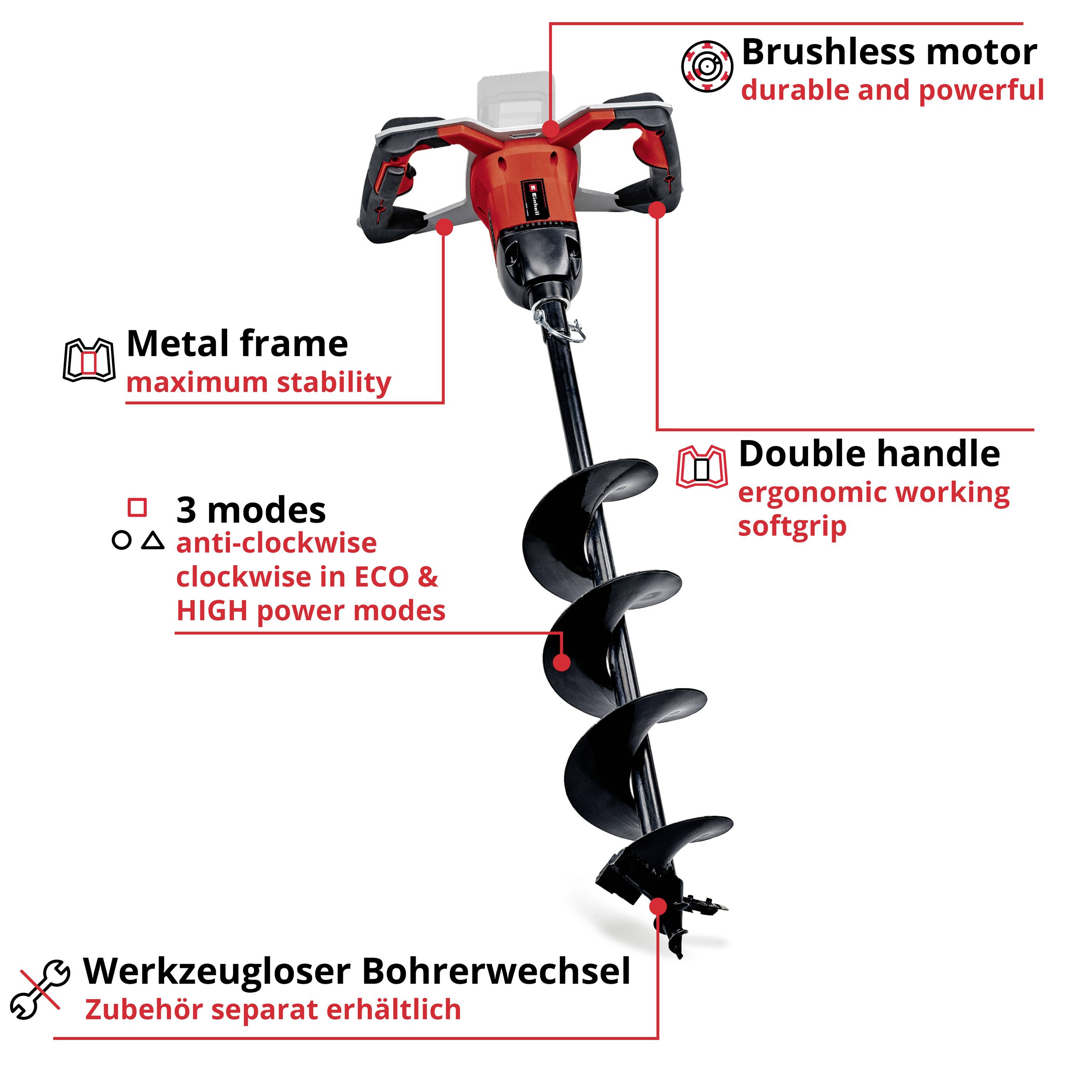 Einhell Cordless Earth Auger GP-EA 18/150 Li BL-Solo Power Tool Services