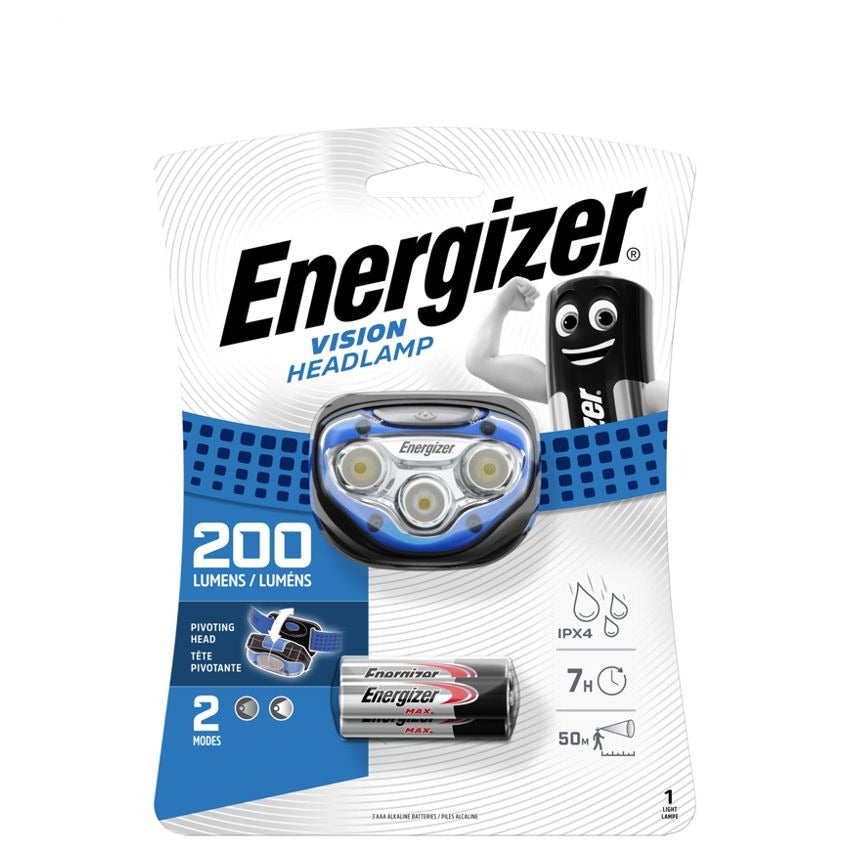 Energizer 200lum Vision Headlight Blue E300280304 Power Tool Services