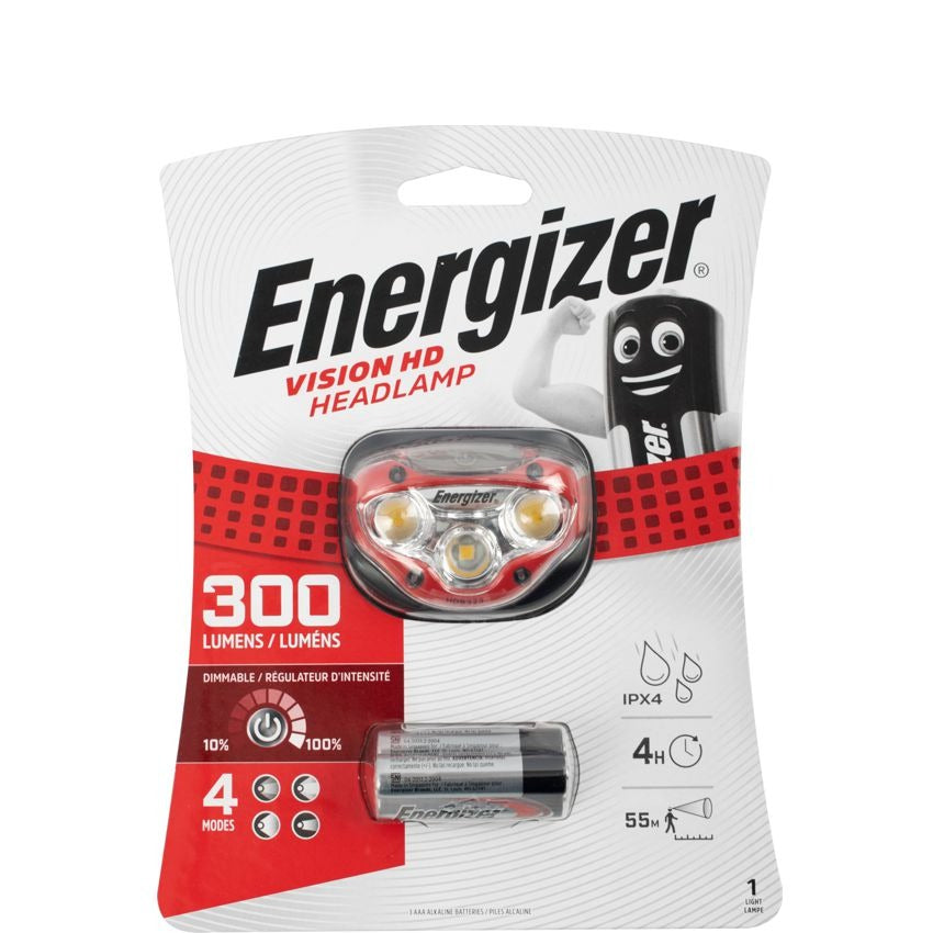 Energizer 300lum Vision Hd Headlight Red E300280500 Power Tool Services