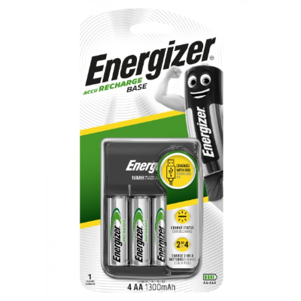 Energizer Base Charger Usb + 4x Nimh Aa 1300mah Batteries E303261000 Power Tool Services