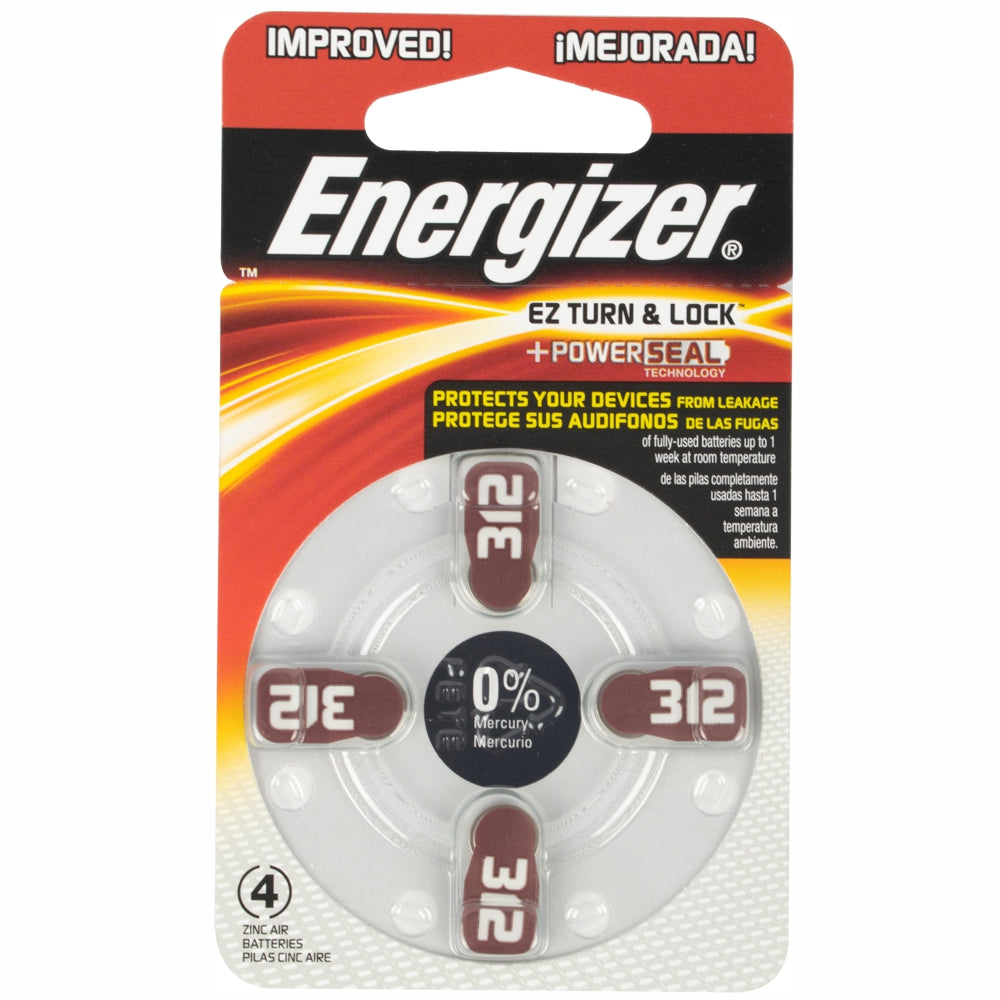 Energizer Hearing Aid Battery Az312 Brown 4 Pack E001139605 Power Tool Services