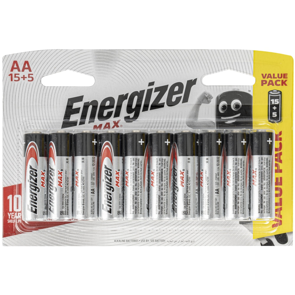 Energizer Max: Aa - 15+5 Free Pack E303673400 Power Tool Services