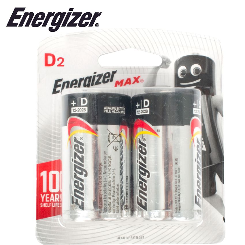 Energizer Max D - 2 Pack E300688901 Power Tool Services