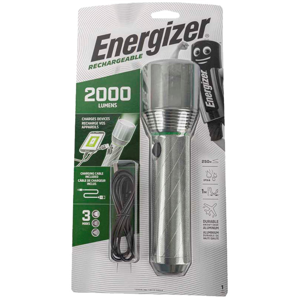 Energizer Rechargeable Metal Light 2000 Lum E303659000 Power Tool Services