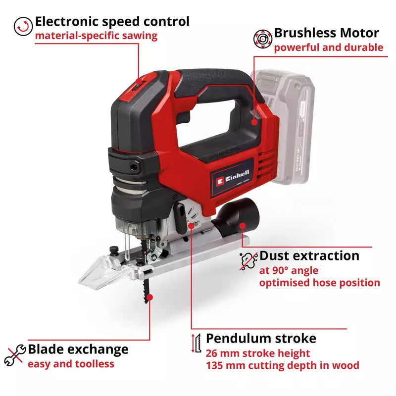 Einhell Cordless Jig Saw TP-JS 18/135 Li BL - Solo