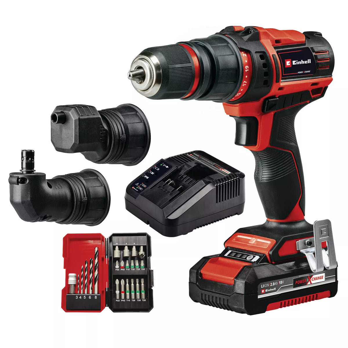 Einhell Cordless Drill TE-CD 18/45 3X-Li +22 1x2,0Ah 10 - Power Tool Services