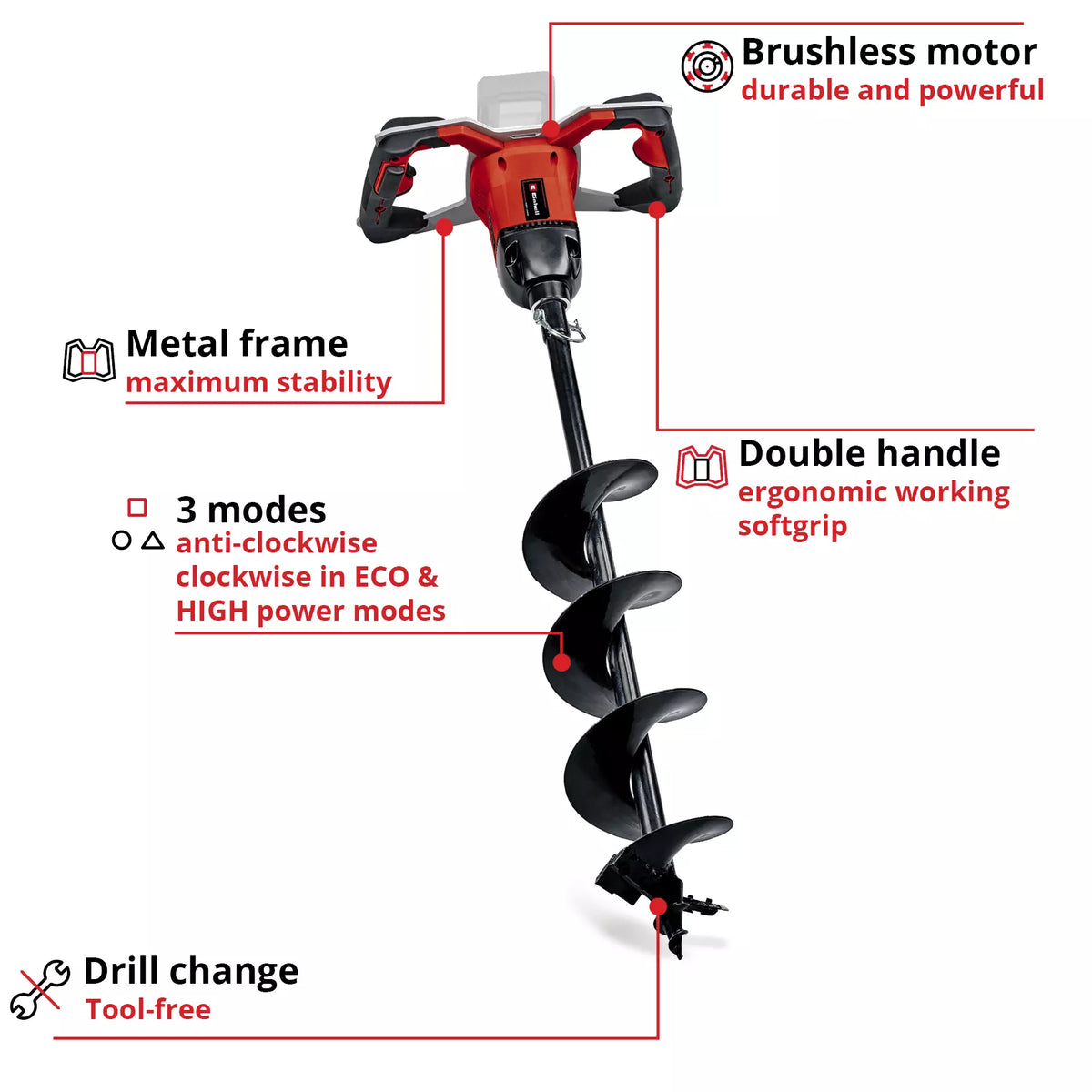 Einhell Professional Cordless Earth Auger GP-EA 18/150 Li BL-Solo 3 - Power Tool Services