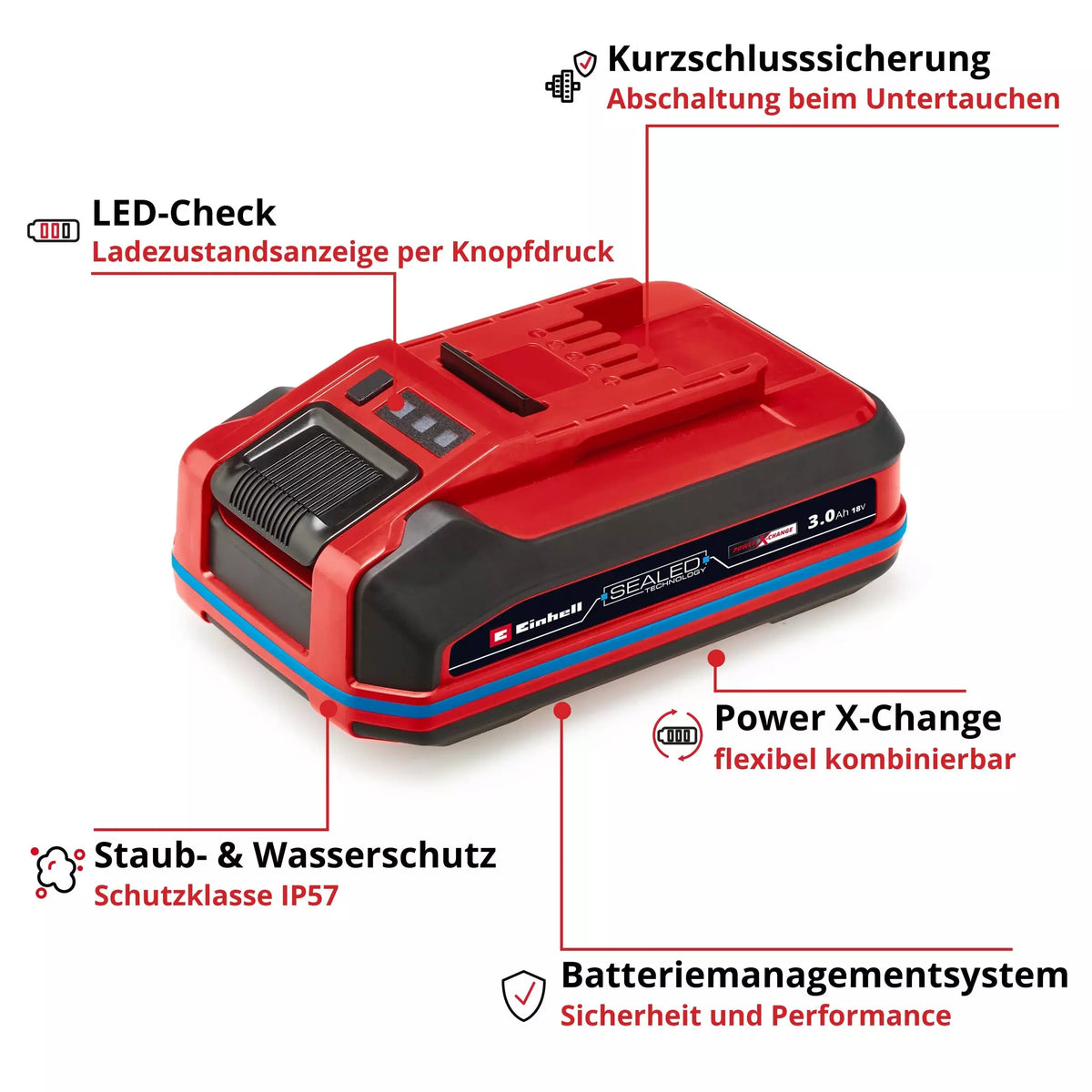 Einhell Battery 18V 3,0Ah SEALED PXC Plus A2 7 - Power Tool Services